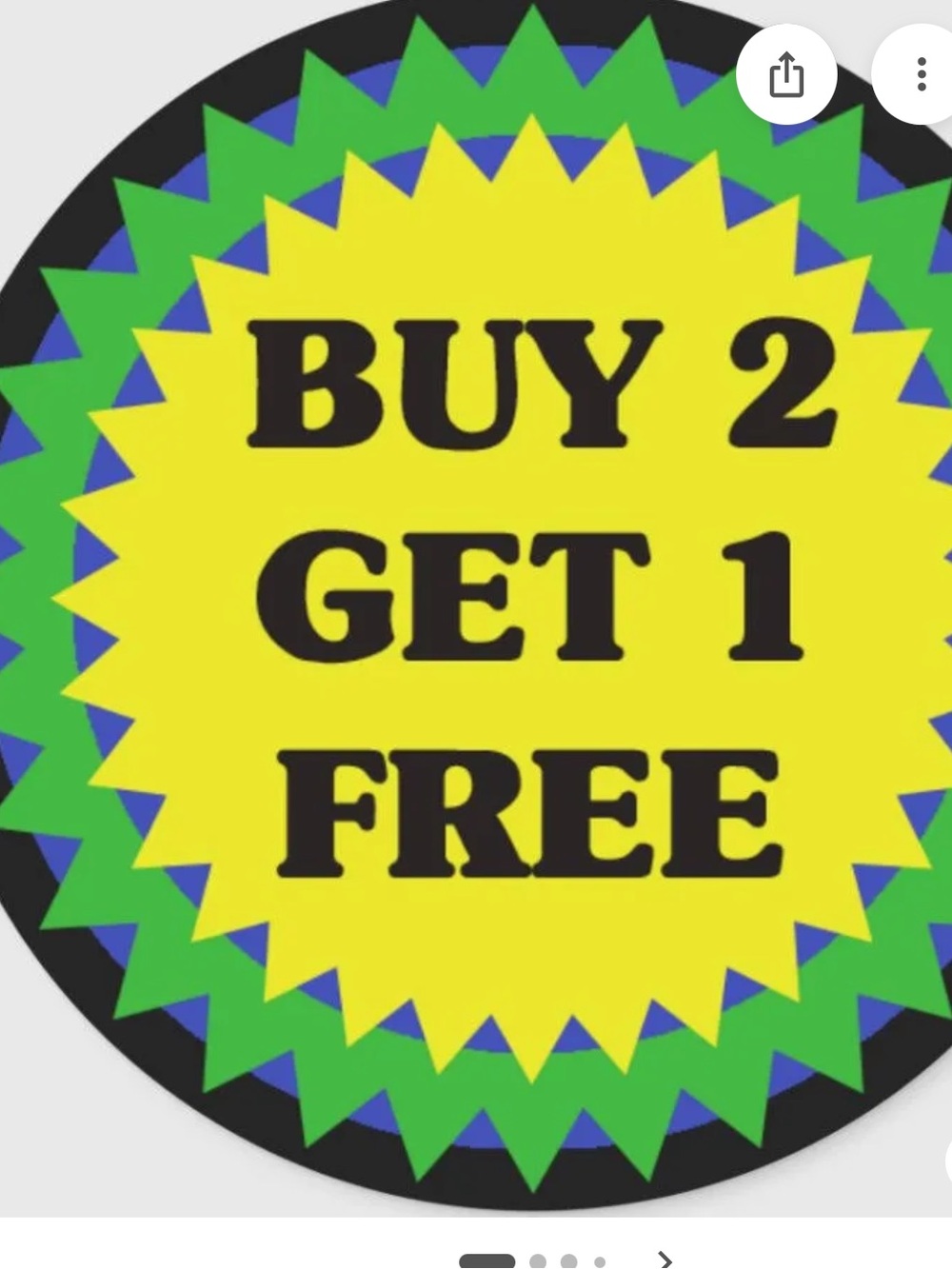 Yellow & Green Retail Sale Sticker - Buy 2 Get 1 Free